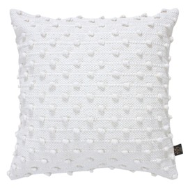 5M House of MV Miranda Set of 2 Cushion Covers | 70% Cotton, 30% Micro Polyester | Corduroy Pom Pom Detailing | 45x45 cm | Machine Washable | A Trendy Twist to Home Décor, Sofa & Bed