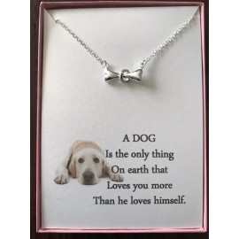 Q Custom Designs Infinity Dog Bone Pendant Necklace with poem