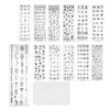 13 Pieces Nail Art Punch Plates with Scraper Leaves Flowers