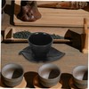 LABRIMP 1 Set Cast Tea Cup Set with Coaster Retro