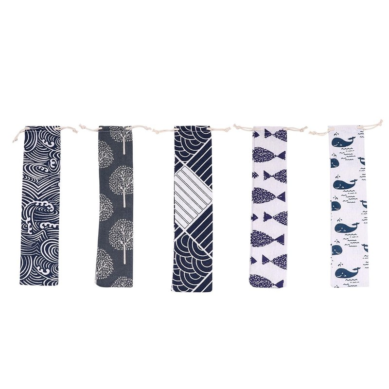 Straw Carrying Case - 5 Packs Pouch , Reusable Straws