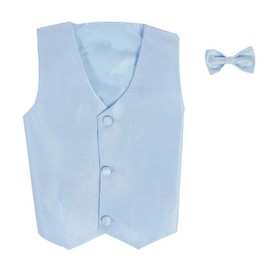 Vest and Clip On Boy Bowtie set - LIGHT BLUE - 8/10
