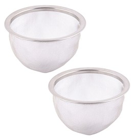 sourcingmap Stainless Steel Round Mesh Reusable Tea Leaf Spice Teapot Filter Strainer 80mm Dia 2pcs
