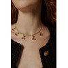 INNERDIVA Cute Cherry Charm Necklace Gold Plated Chain With 5pcs