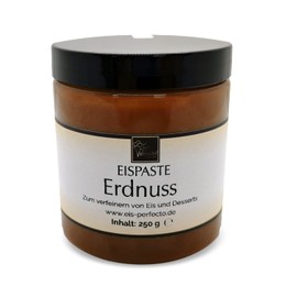 Peanut ice paste, 100% roasted peanut kernels, for homemade delicious ice cream, without artificial flavourings, also for refining delicious desserts, drinks and much more. Contents: 250 g