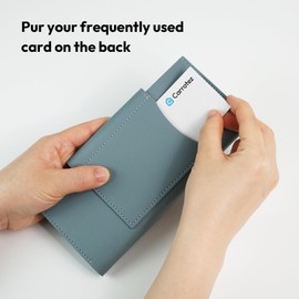 carrotez All-in-One Long Bifold 2-Tier PU Leather Wallet for Women, Money Organizer for Travel, Budgeting, Cash Envelope Wallet for Carrying Cash, Credit Cards & Business Cards - Fog Blue