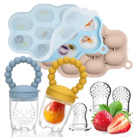 KOSMOX Chupon para Fruta, Mordedera para Bebe Congelar Libre de BPA, Bandeja Congeladora de Alimentos para Bebés, Chupones para bebe 0 a 3 Meses, Chupones para Alimentacion Complementaria Bebe, Fresh Food Feeder