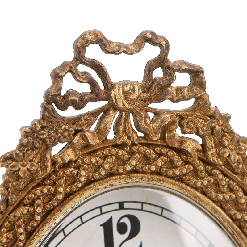 NIKKY HOME Gold Table Clock Silent Non-Ticking, Small Shelf Desk
