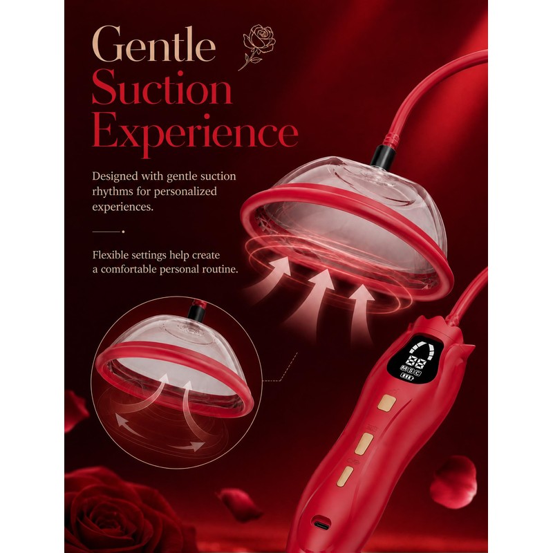 Rose Suction Toy for Women, Pussy Pump Multi-Cup Vacuum Stimulator