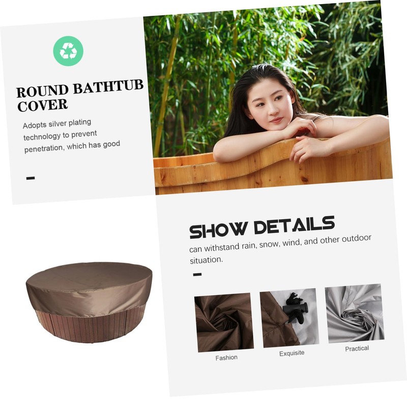 KONTONTY 1Pc Round Hot Tub Cover Versatile Outdoor Cover for