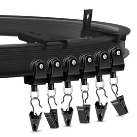 Ceiling Curtain Track 10Ft Flexible Bendable Curtain Track Black Curved Curtain Rail Wall Mount Sliding Ceiling Track System Set for Bay Window RV Room Divider