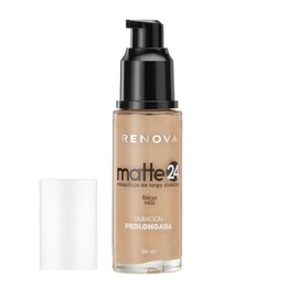 Renova Base de Maquillaje Liquido Larga Duracion Matte24, color Beige Miel, 30 ml