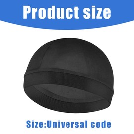 SGERUFZ Pack of 2 Unisex Satin Silky Wave Caps 360 540 720 Wave Elastic Band Silky Durag Headwear Stockings Wig Beanie Cap Soft Breathable Skullies Beanies Cap for Sleeping Shower, black