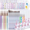 20 Pcs Nail Art Brushes and 40 Pcs Nail Stickers,