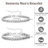 2 Pcs Stainless Steel Bracelet for Men Women Sturdy Silver