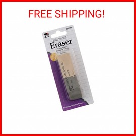 Charles Leonard 2 Sided Ink and Pencil Eraser, Gray/White (80795)