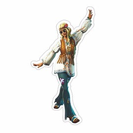 AMA SHOP Vintage Hippie Woman Tramp Shaped Sticker | Car Stickers | Sticker for Helmet, Motorcycle, Camper | PVC Sticker with White Border for Wall Decal Mural