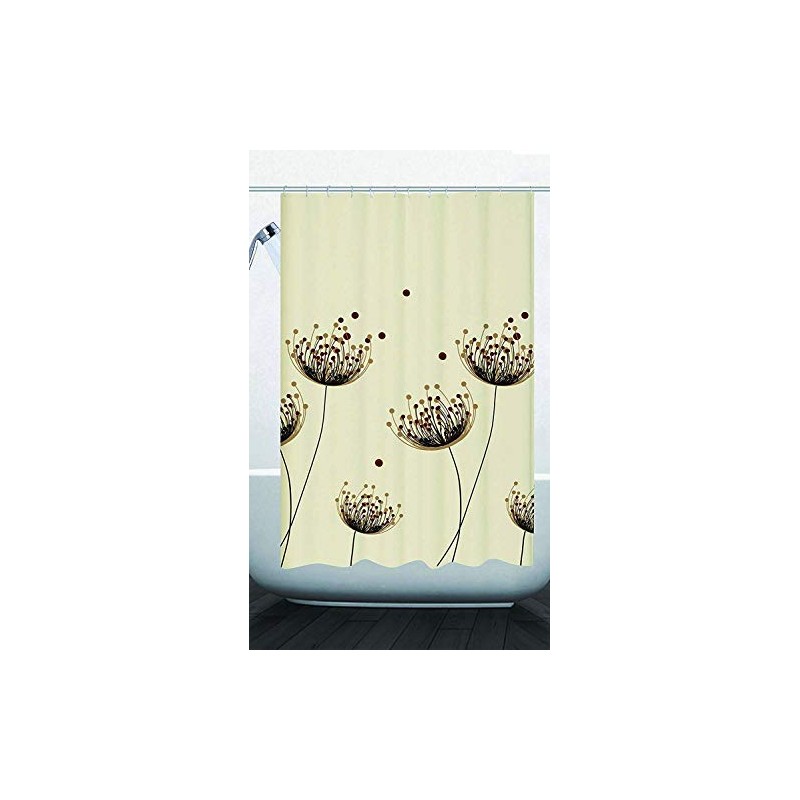 GMMH Shower Curtain Anti-Mould Effect Waterproof Bath Curtain with 12