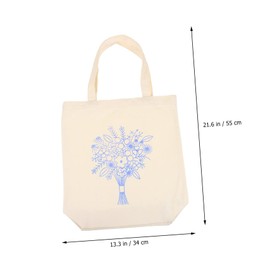 Gatuida 1 Set Embroidery Canvas Tote Bag Kit with Pattern Instructions Durable Handbag for Women for Daily Use Groceries Travel Stationery Storage