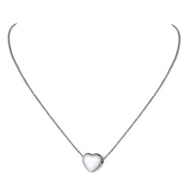 Richsteel Dainty Heart Pendant Necklace, Adjustable Box Chain(44CM+5CM), Stainless Steel Exquisite Jewellery For Women Tiny Heart Necklace (Gift Packaging), RP20191G