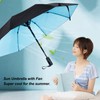 Portable Umbrella with Fan 8 Fiberglass Ribs Windproof Umbrella for