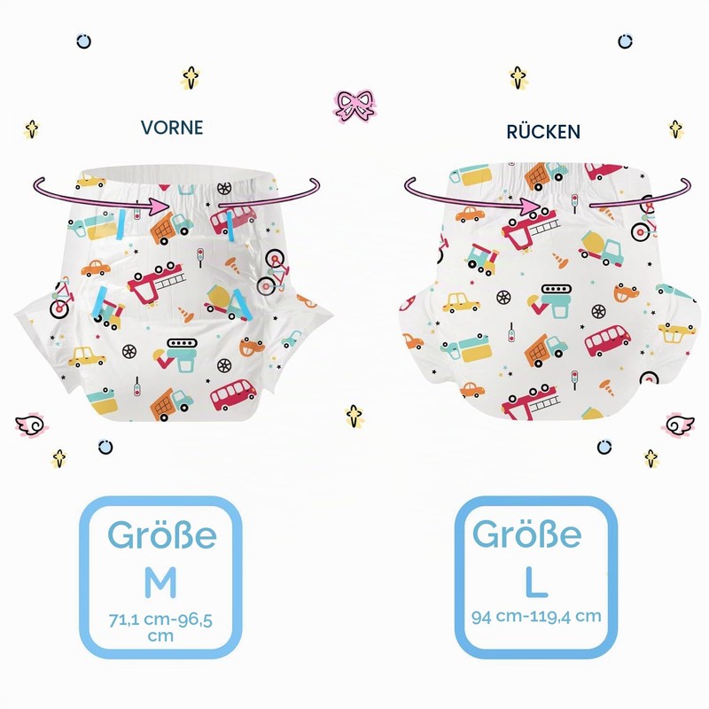 CutiePlusU Adult Nappies, Pack of 2, Disposable Incontinence Briefs with
