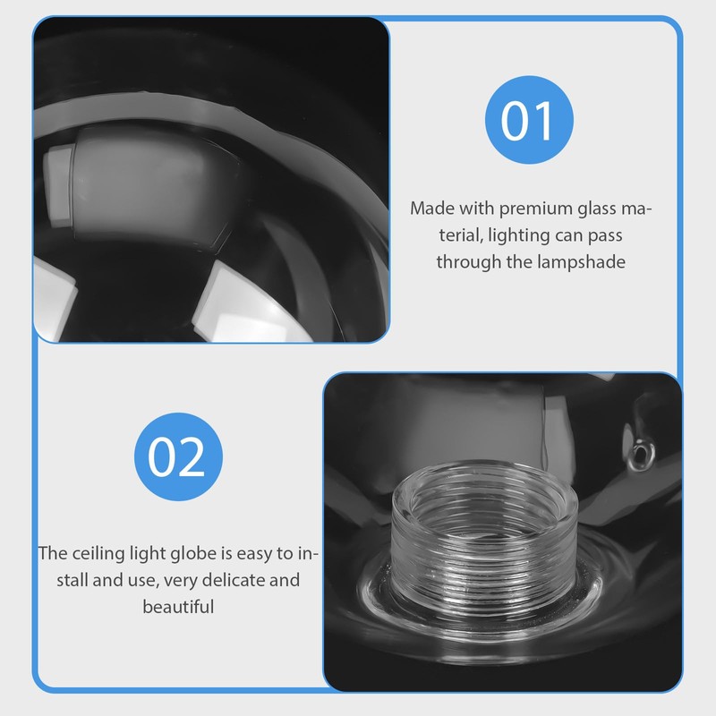 HOMSFOU Clear Glass Globe - 100mm Ball Lamp Shade Replacement