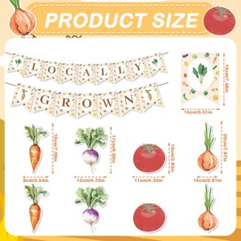 Locally Grown Baby Shower Decorations - Yoyuspy 10PCS Locally Grown Baby Shower Banner Hanging Swirls Farmers Market Party Decor Fruit Vegetable Garden Themed Gender Reveal Party Supplies