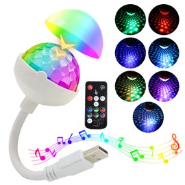 Star Car Roof Light, 360° Adjustable Star Night Light with 6 Light Combinations and Voice Activated Mode, 2-in-1 Portable USB Car Ceiling Interior Lights for Cars/Bedroom Decorations/Party