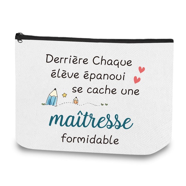 Maîtresse-Geschenk für Lehrer, Make-up-Tasche, beige