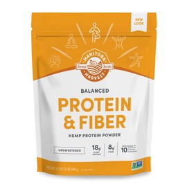 Manitoba Harvest Hemp Yeah Balanced Protein and Fiber Powder, Unsweetened, Keto Friendly, Preservative Free, Non GMO, 32 Ounce (Pack of 1), Packaging May Vary