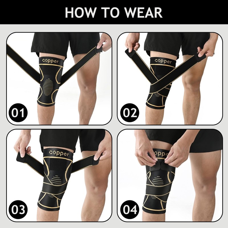 JHVW Copper Knee Brace for Women and Men(2 pack)-Knee Compression
