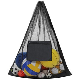 SUPVOX Portable Mesh Ball Bag for Sports: Large Capacity Drawstring Equipment Bag - Waterproof Breathable Multi-Purpose Mesh Ball Bag for Coaches and Teams