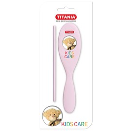 Titania brush and comb for the baby with teddy bear print. Available in 3 colours. pink
