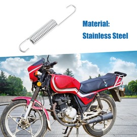 A ABSOPRO Motorcycle Main Stands Bracket Kickstand Return Spring Silver Tone