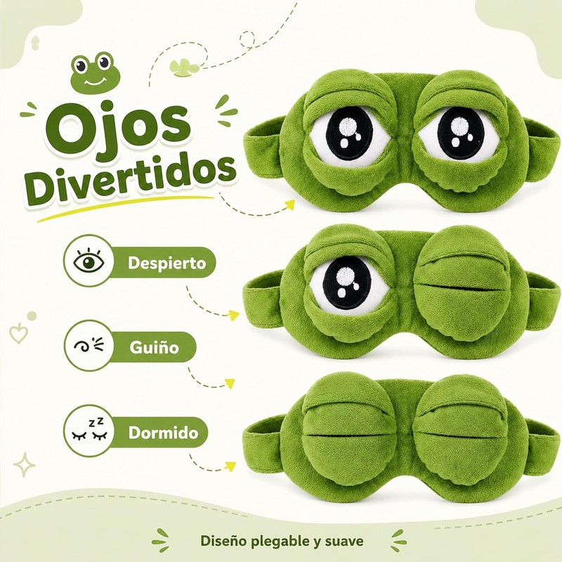 3D Frog Sleep Mask, Soft Contoured Sleeping Mask, Funny Frog