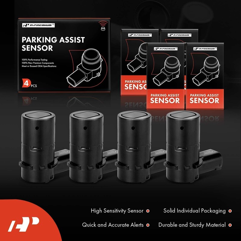A-Premium 4-PC Rear Reverse Backup Parking Aid Assist Sensor Compatible