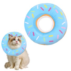 Cat Donut Collar, 1 Pcs Cat Cone Collar, Adjustable Cat Cone Collar Soft, Blue Cat Recovery Collars & Cones for Cats And Small Dogs, Cute And Safe Neck Protection