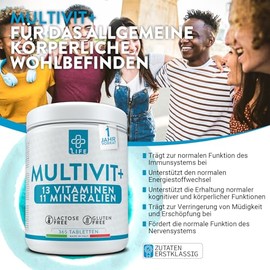 #NAME? +LIFE - Multivitamin Tabletten Hochdosiert, Multivitamin mineral komplex, Piulife? 730 Tabletten mit 24 Vitaminen und Mineralien, Multivitamin-Erg?nzung Frauen M?nner Kinder, Erwachsene Immunabwehr