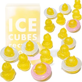 Reusable Ice Cubes for Drinks, 12Pcs Colorful Duck Shape Plastic Ice Cubes without Diluting BPA Free (7 ducks + 5 swimming rings) Refreezable, Non Melting Ice Cubes Not Dilute the Drink