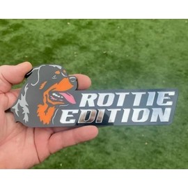 Mandydy Dog Edition Car Badges Laser Cutting Car Vehicle Emblem, 3D Badge Automotive Decals Stickers for Car Truck Rv Boat Exterior Decoration, Funy Animal Decor Car Accessories Gifts (Rottie)