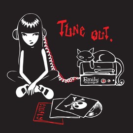 ART.COM Wall Premium Giclee Print Tune Out by Emily the Strange, 24" x 24"