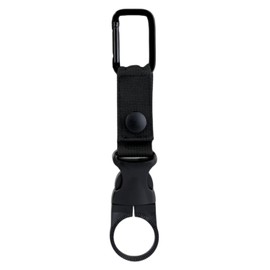 Plastic Bottle Holder with Carabiner (Removable) Belt Holding Drink Holder for Outdoor Climbing, Camping, Hiking, Survival Games, Traveling (Black)