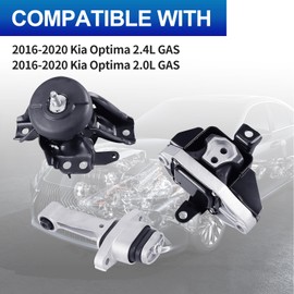 Engine Motor Mounts Set - Compatible with Hyundai Sonata 2015-2019, KIA Optima 2016-2020, Replace# A61001 A71101 A71099