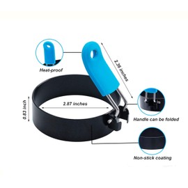 Borsun Set of 4 Egg Rings for Egg Muffins, Round Egg Molds for Frying, Pancake Deep Egg Ring Bread Shaper Mold for Shaping Cooking Eggs