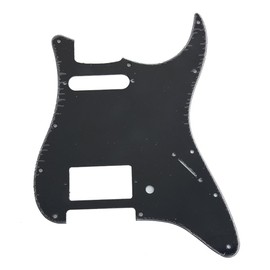 HS(Humbucker-Single) Strat Pickguard 11 Hole ST/Strat Style Pickguard for USA/Mexico Stratocaster/Strat Vintage Style Guitar Parts, 3 Ply with Screws (Black)