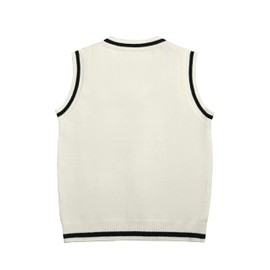 Hyipels Sweater Vest Women,Sleeveless V Neck Argyle Plaid Long Preppy Loose Knitted Casual School Sweaters Tank Top