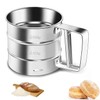 Powder Sugar Sifter for Baking,Stainless Steel Flour Sieve,Handheld Powder Flour