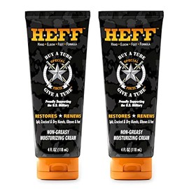 Heff Loción hidratante para pies y codo para manos, 4 onzas., paquete de 2 - para piel seca, escamosa, sin parabenos, alivio de la piel seca, negro