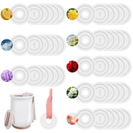 COITEK 48+3PCS Replacement Fragrance Discs,48 Pack Towel Warmer Fragrance Discs,Household Fragrance Scented Pads Aroma Tablets for Towel Warmer Bucket with 3 Ribbons (8 Favors)